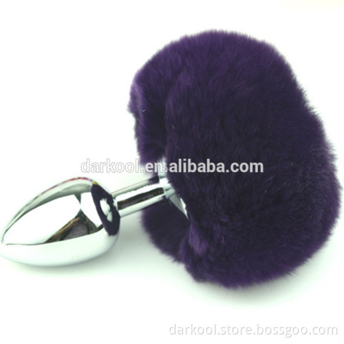 N026/Mini Sexy Tail Anal Plug Sex Toys Metal Rabbit Tail Anal butt Plug